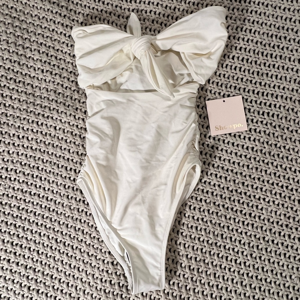 Belle One Piece White Swimsuit Showpo